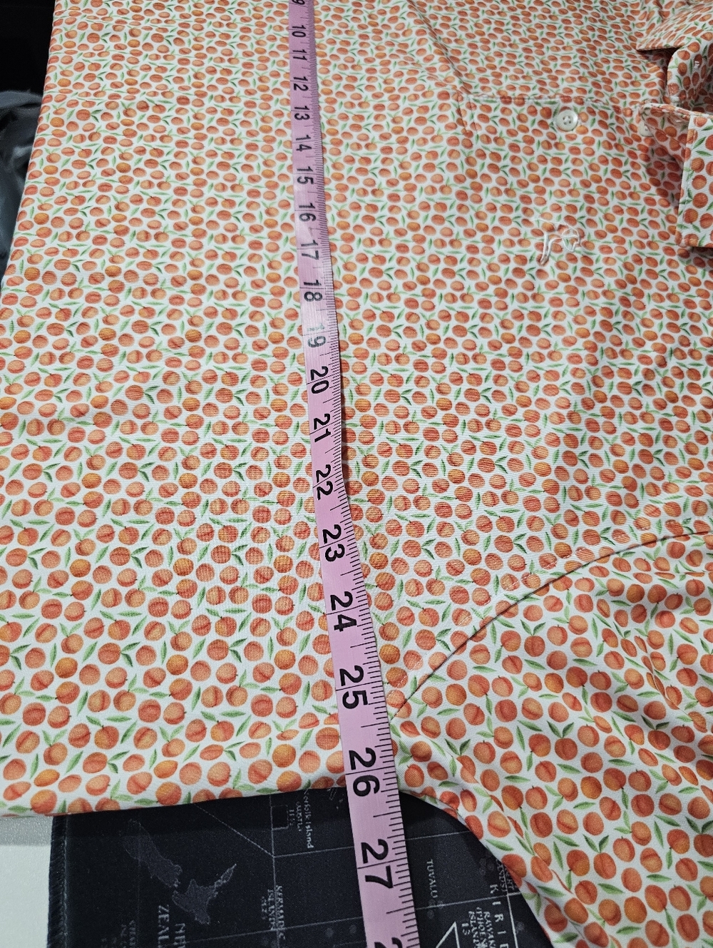 Rhoback Men's Performance Polo The Absolute Peach Print Georgia Peach XXL Golf - Picture 6 of 11